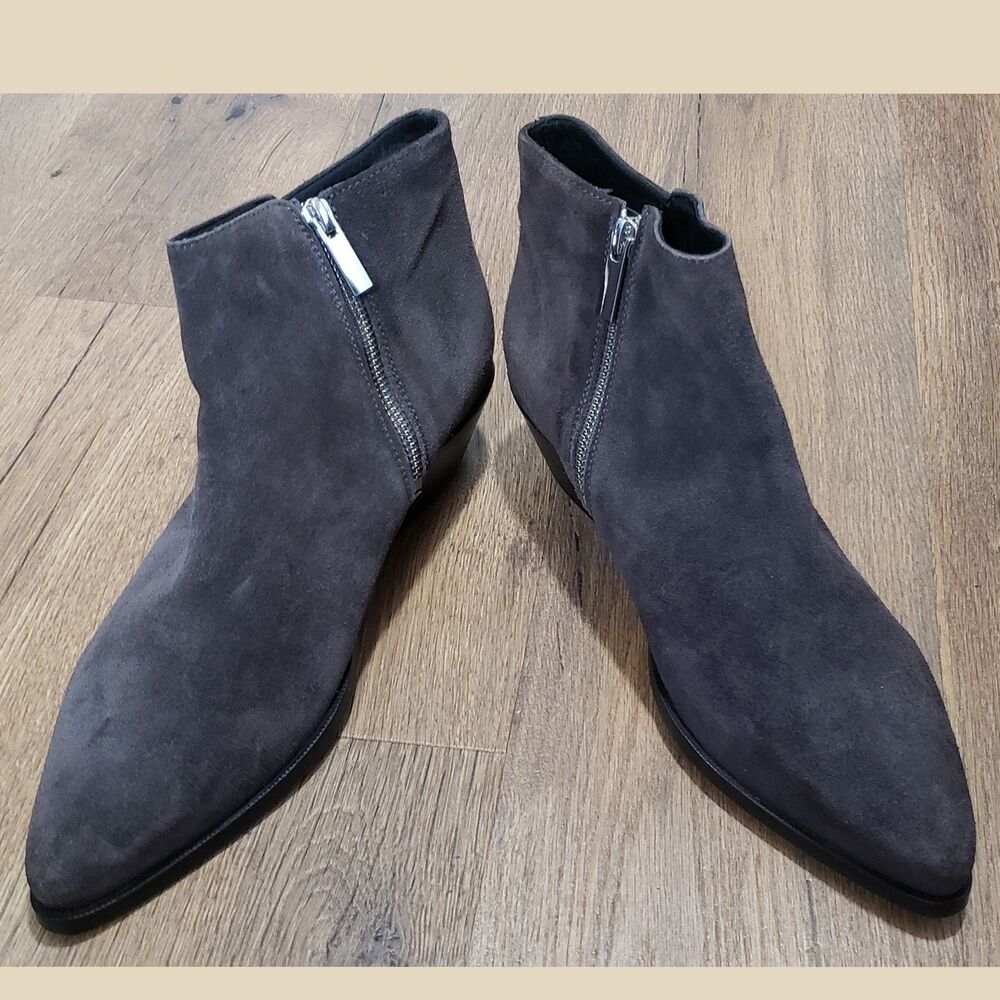 Thursday Boot Co. Downtown Bootie Gray 10 Zippered Pointed Toe Block Heel Boots